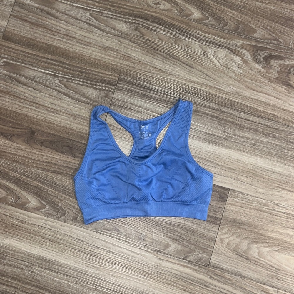 Blue sports bra